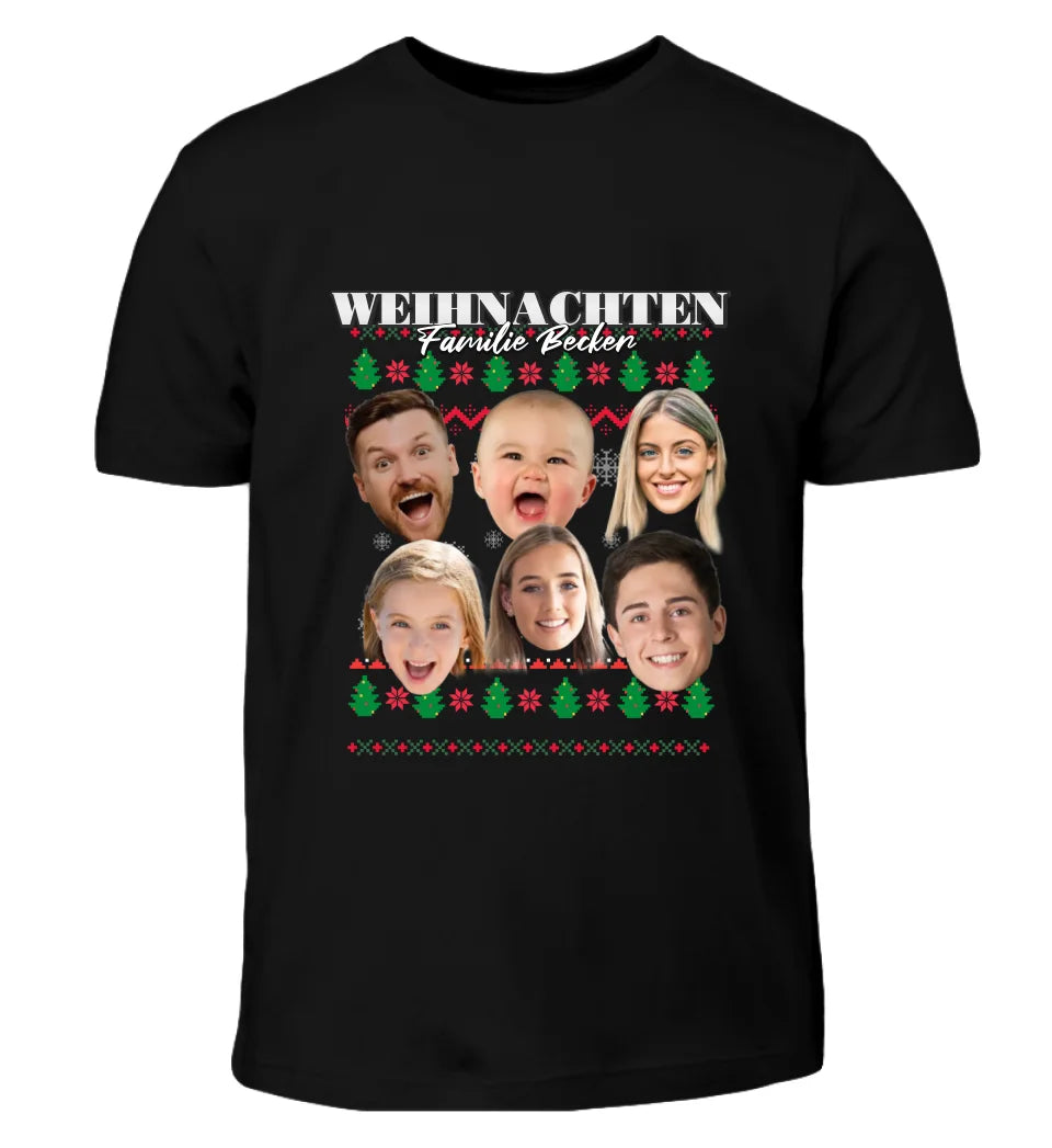 Ugly Christmas Sweater Familie - Individuelles T-Shirt