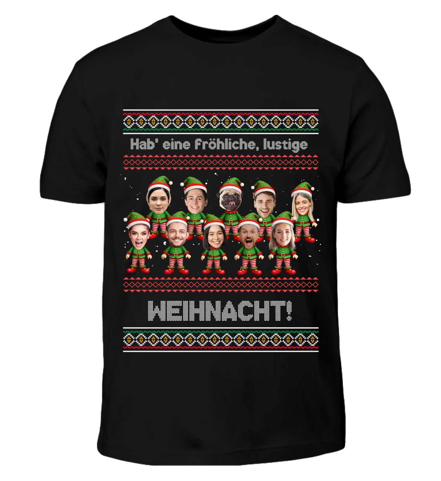 Ugly Christmas Sweater Elf - Individuelles T-Shirt