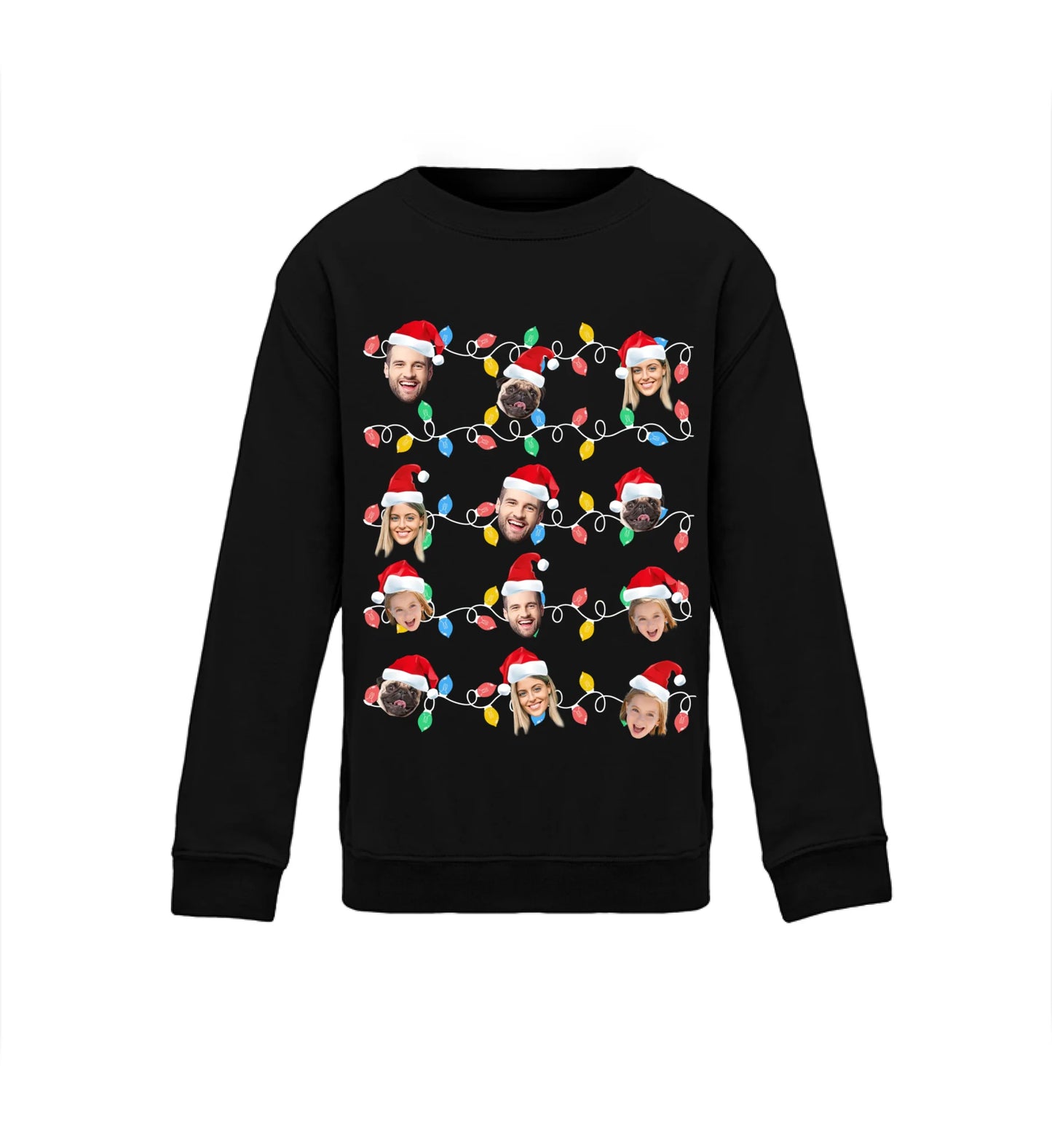 Gesichter Lichterkette - Individuelles Sweatshirt