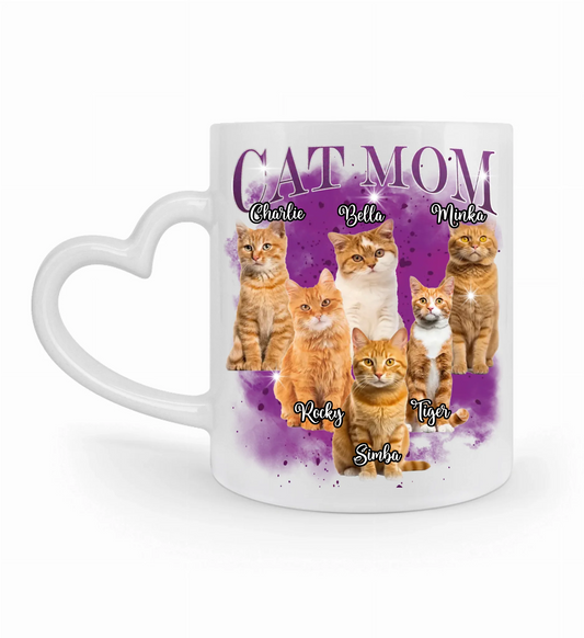 90er Vintage Katze Foto - Individuelle Tasse