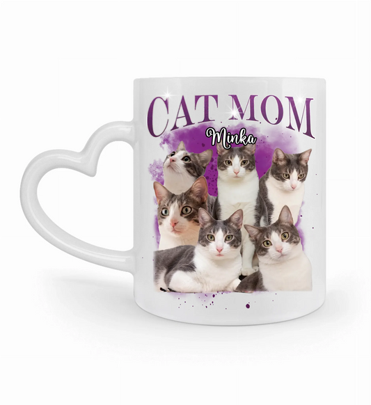 90er Vintage Katze Foto - Individuelle Tasse
