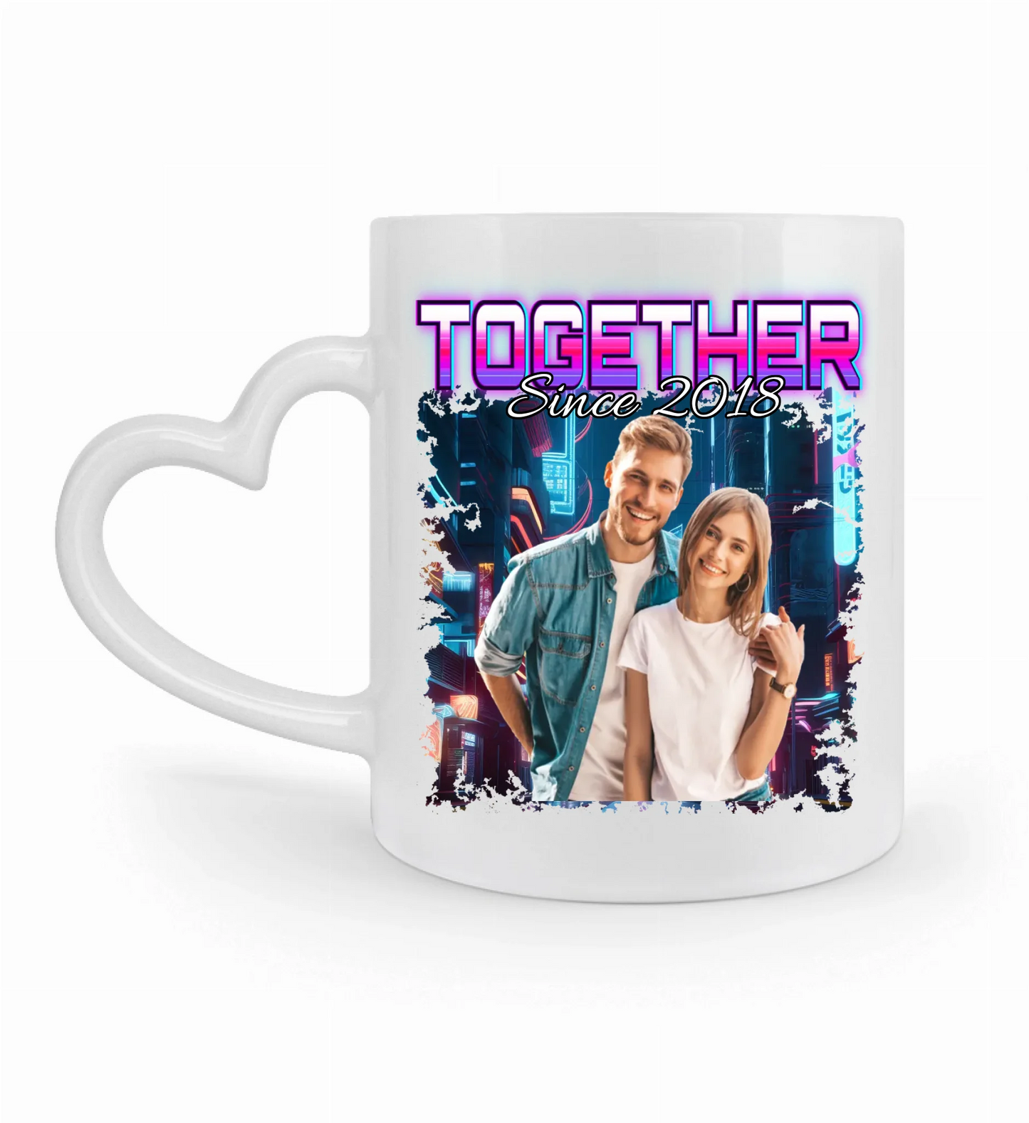 90er Retro Foto für Paare  - Individuelle Tasse