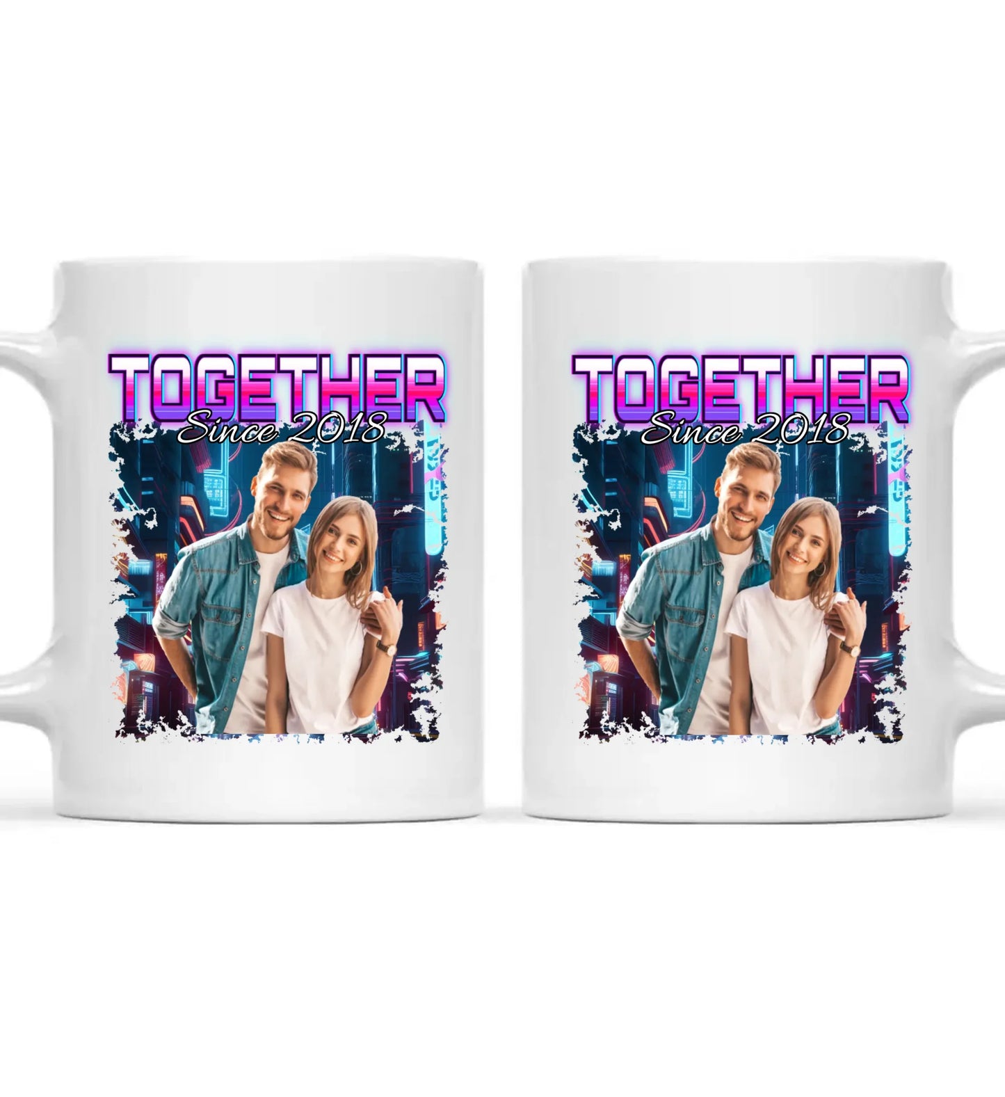 90er Retro Foto für Paare  - Individuelle Tasse