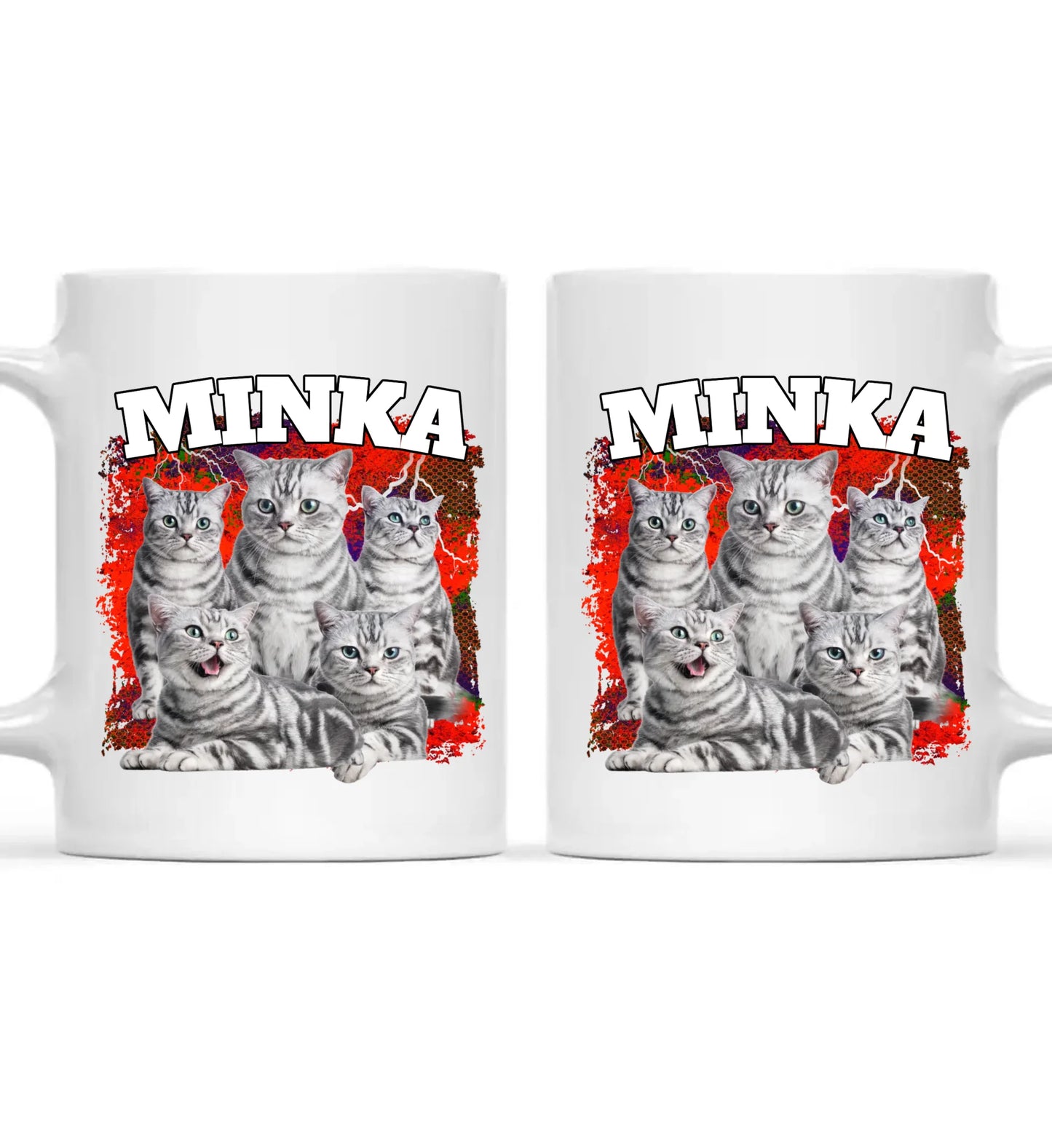90er Katzen Foto  - Individuelle Tasse