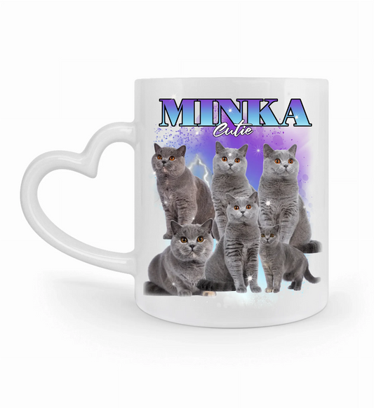 90er Vintage Katzen Foto - Individuelle Tasse